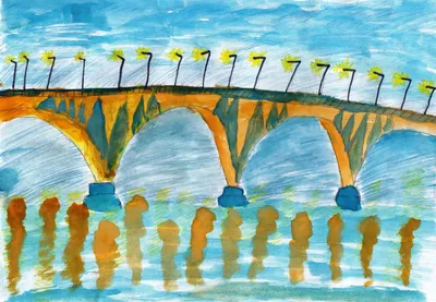 Поэтапное рисование моста - 67 фото