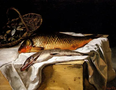 Фредерик Базиль - Натюрморт с рыбой, 1866, 82×64 см: Описание произведения  | Артхив