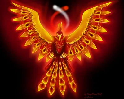 Птица феникс восставшая из огня…» — создано в Шедевруме