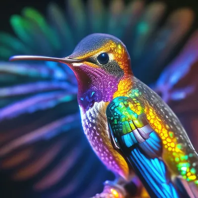Птица колибри, Trochilidae, silk …» — создано в Шедевруме