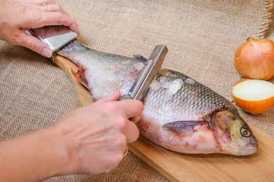 Кулинарные лайфхаки - быстрая чистка рыбы без ножа