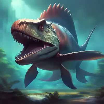 Рыба-динозавр» — создано в Шедевруме