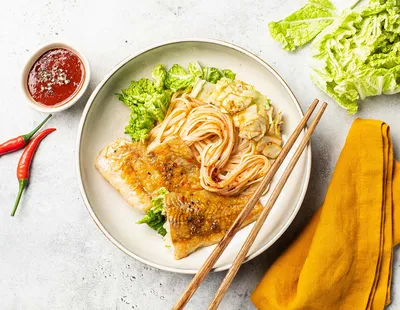 Гречневая лапша (соба) с красной рыбой в сырном соусе рецепт – Японская  кухня: Основные блюда. «Еда»