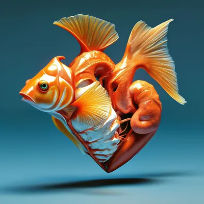 Рыбы на сердце стоковое фото. изображение насчитывающей зеленый - 133556848