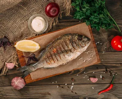 Шашлык из рыбы (Дорадо) – Городская Усадьба