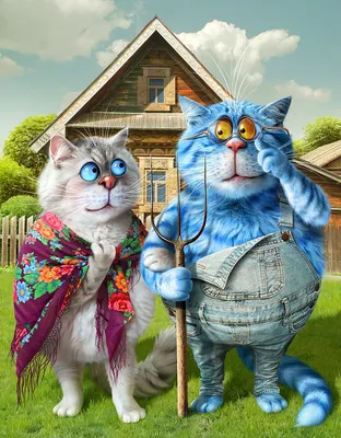 Набор салфеток \"Синие коты. Любовь моя\" (2 шт) 166668 — купить по цене 780  руб. в интернет-магазине