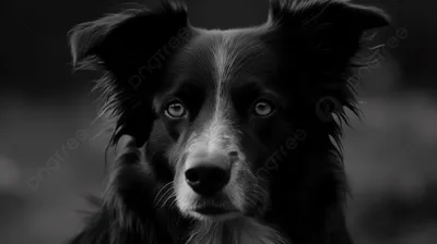 Изображение с черно-белым эффектом собаки в формате png