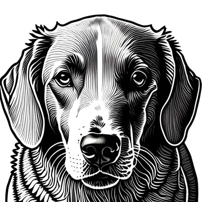 Скачать картинку с черно-белым изображением собаки в формате webp