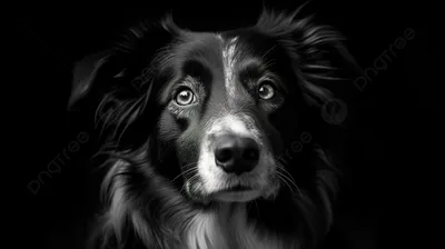Изображение черно-белой собаки для использования в качестве обоев