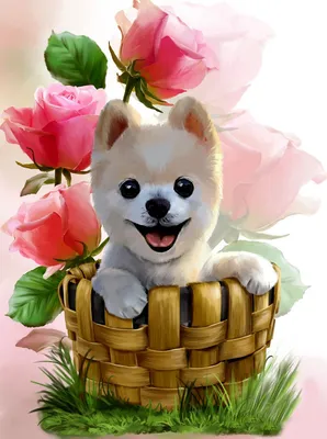 Очаровательные изображения собак с букетом цветов: наслаждайтесь каждой деталью