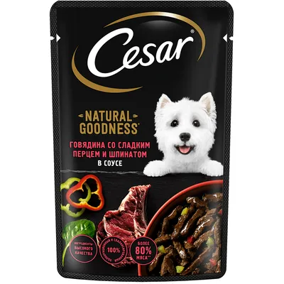 Фотография Цезарь корм для собак с возможностью выбора фонового изображения