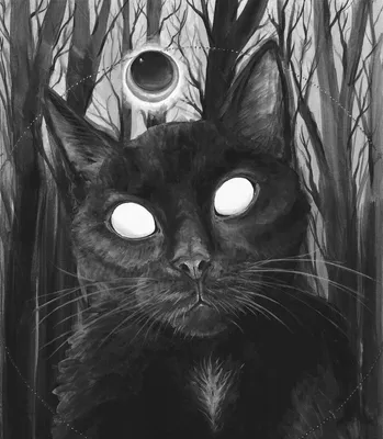 Страшный черный мультяшный кот - 71 фото