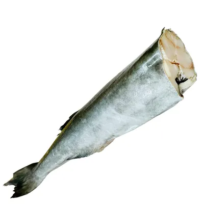 Угольная рыба (Черная треска) тушка без головы в индивидуальной упаковке.