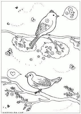 весна птицы иллюстрация вектора. иллюстрации насчитывающей сезон - 18951638