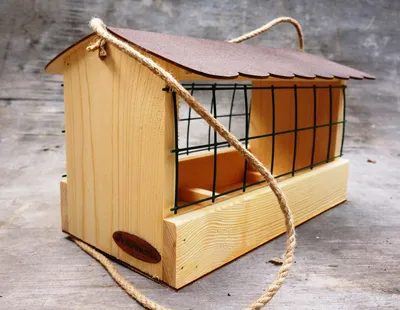 Кормушка для птиц деревянная, домик для птиц - купить с доставкой по  выгодным ценам в интернет-магазине OZON (558821980)