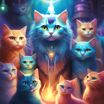 Волшебные коты» — создано в Шедевруме