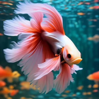 Золотая рыбка вуалехвост.» — создано в Шедевруме