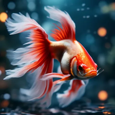 Золотая рыбка вуалехвост, гиппер …» — создано в Шедевруме