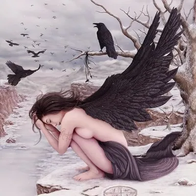 Мифологическая женщина- птица алконост…» — создано в Шедевруме